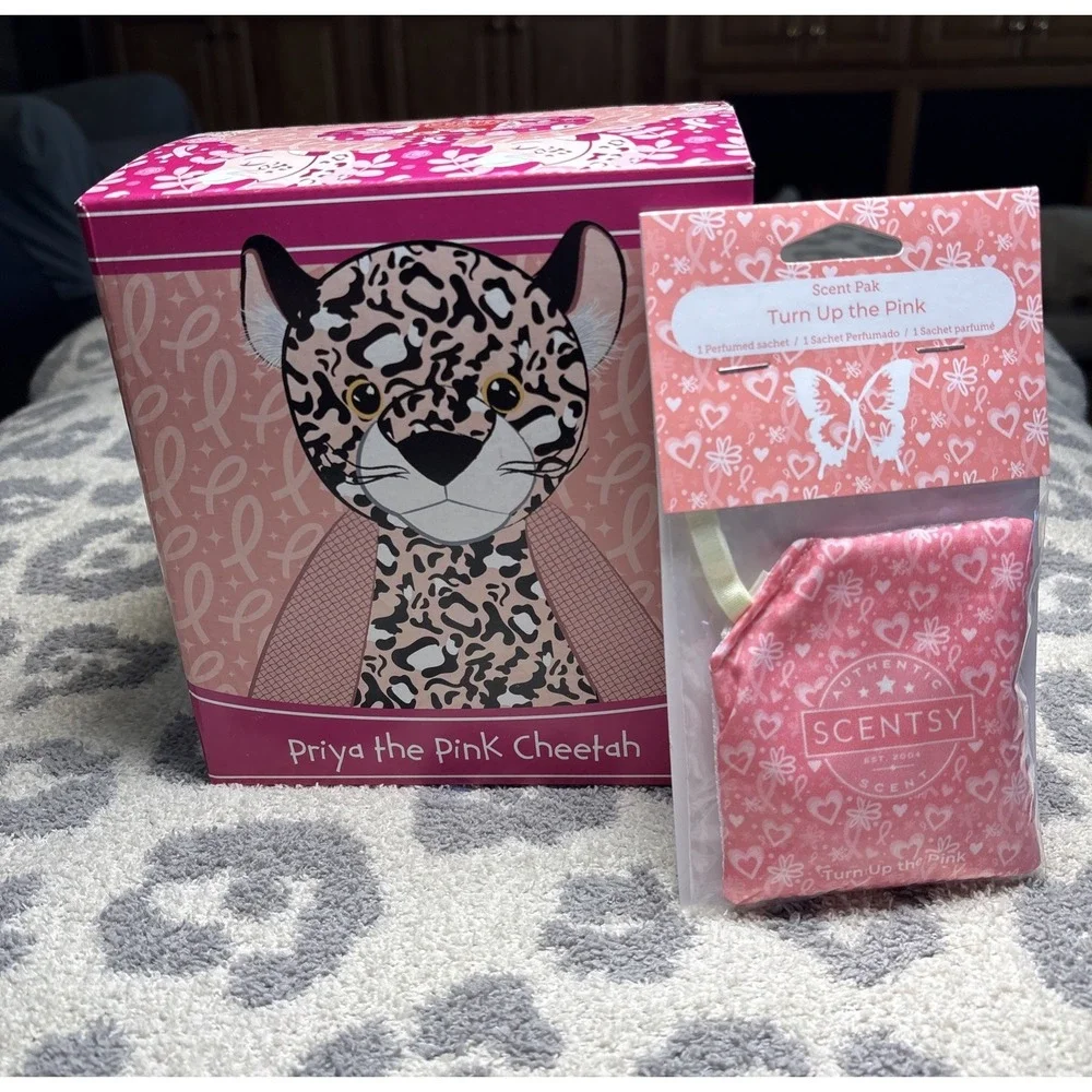 Priya The Pink Cheetah Scentsy Buddy Plush Retired, Turn Up Pink Scent Pack NEW
